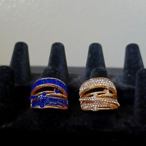 Gold Toned Multi Band Stretch Ring